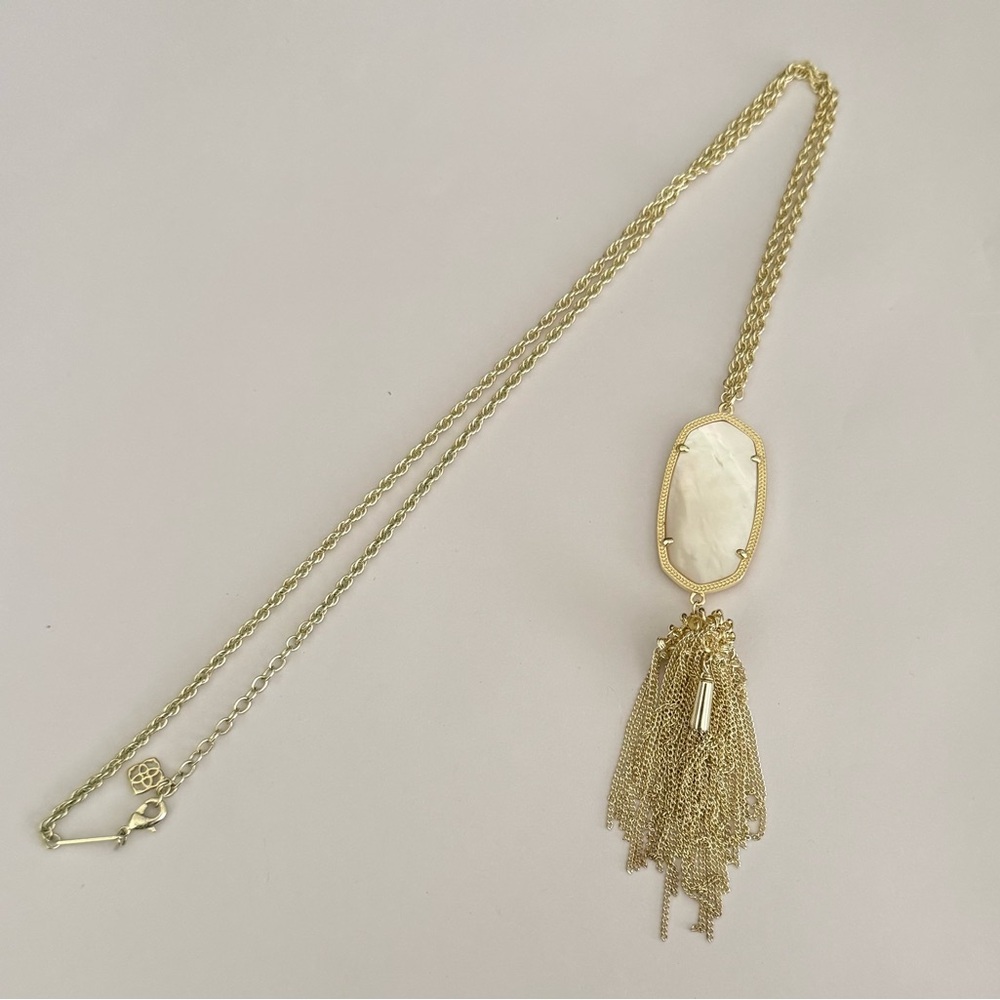 Kendra Scott Gold and Ivory Mother of Pearl Rayne Necklace